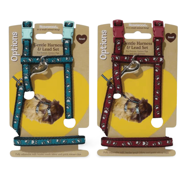 Buy Rosewood Paw Print Small Animal Harness And Lead Set Online