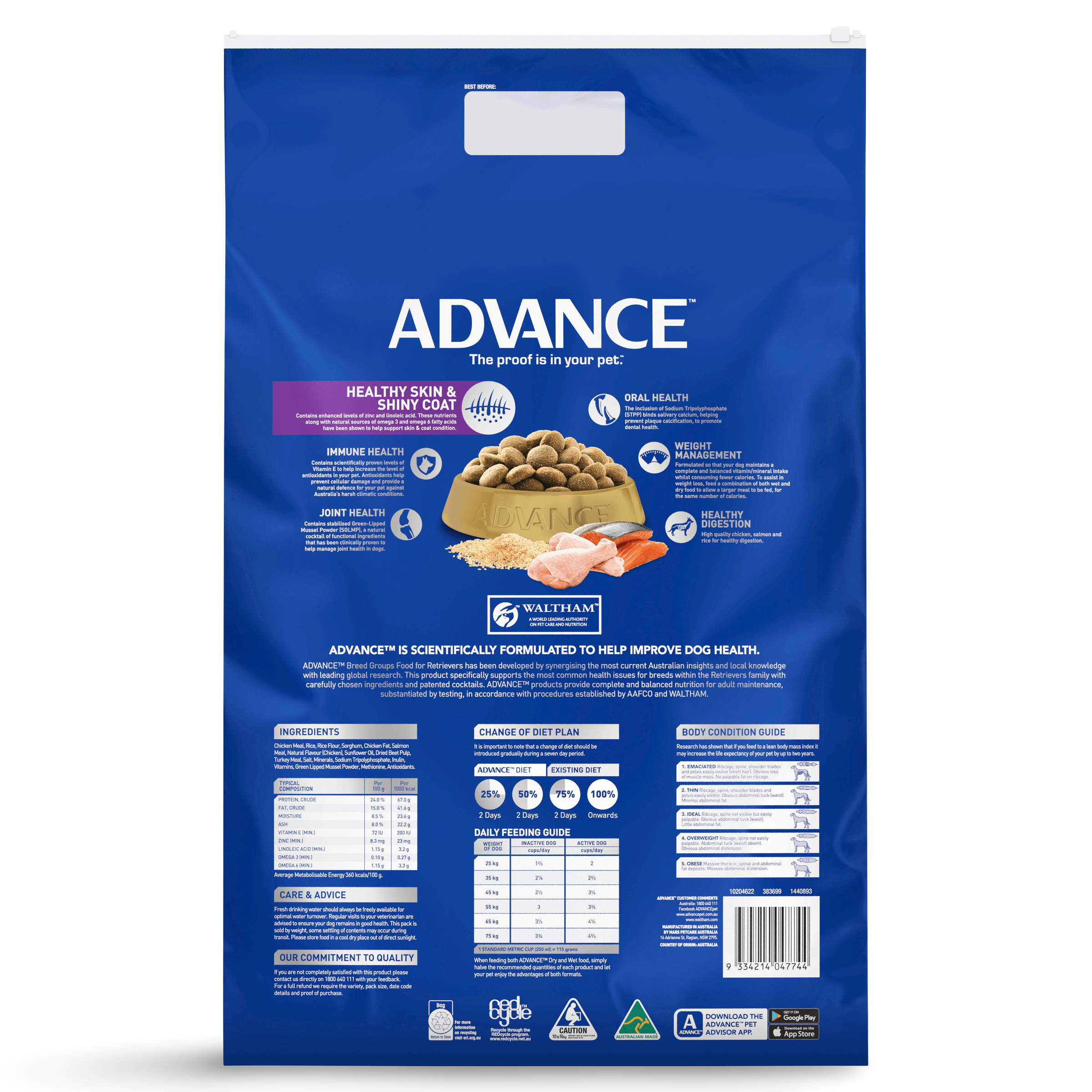 Buy Advance Adult Retrievers Large Breed Dry Dog Food Chicken And Salmon Online Low Prices