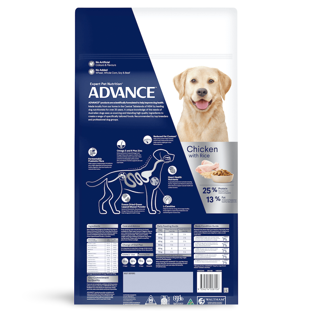 Buy Advance Healthy Weight Large Adult Dry Dog Food Chicken With Rice Online Better Prices At