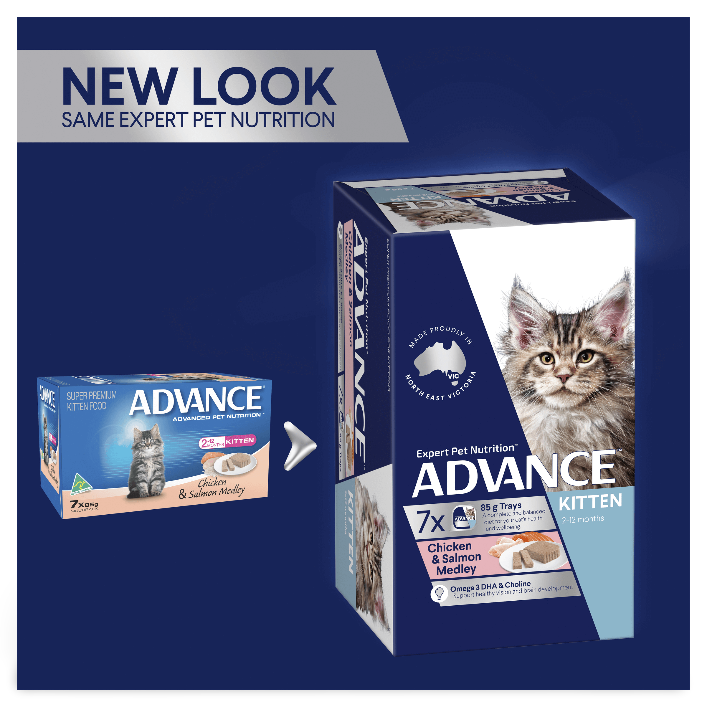 Buy Advance Kitten Salmon And Chicken Medley Wet Cat Food Trays Online