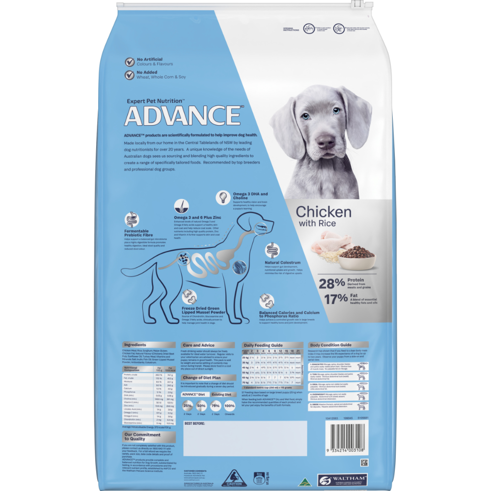 Buy Advance Large Puppy Dry Dog Food Chicken With Rice Online Better