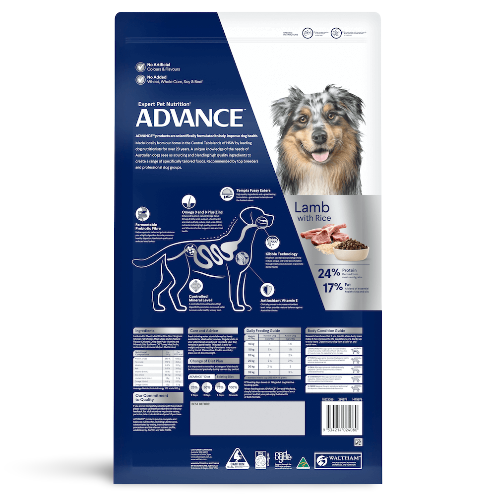 Buy Advance Medium Adult Dry Dog Food Lamb With Rice Online Better