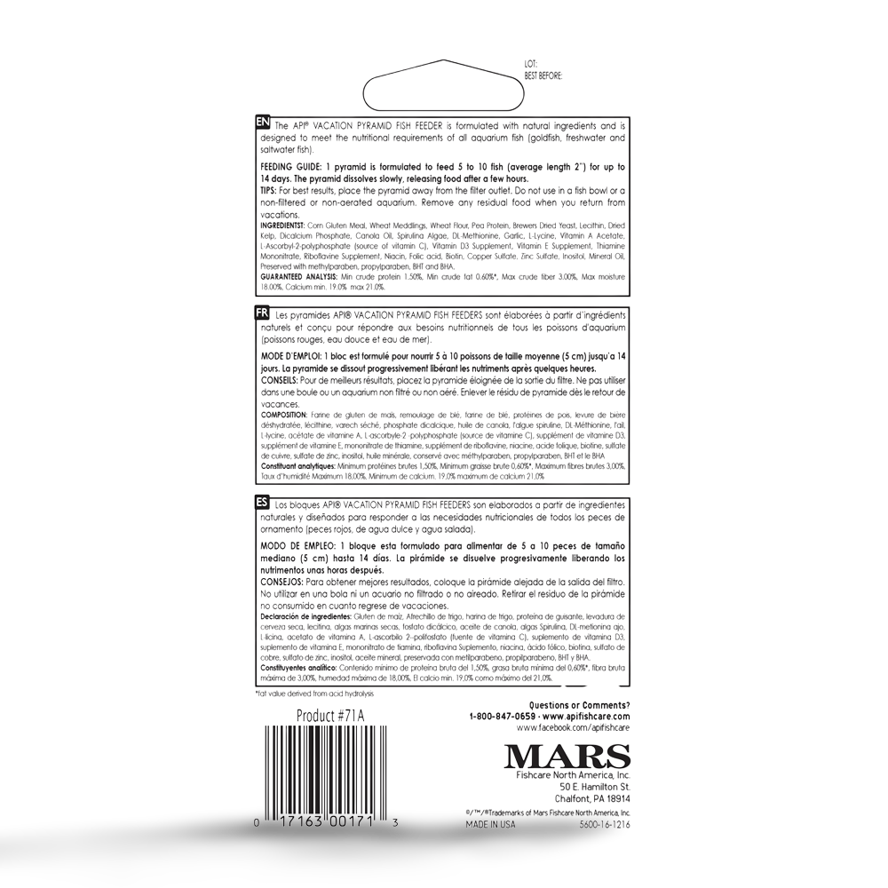 vacation pyramid fish feeder