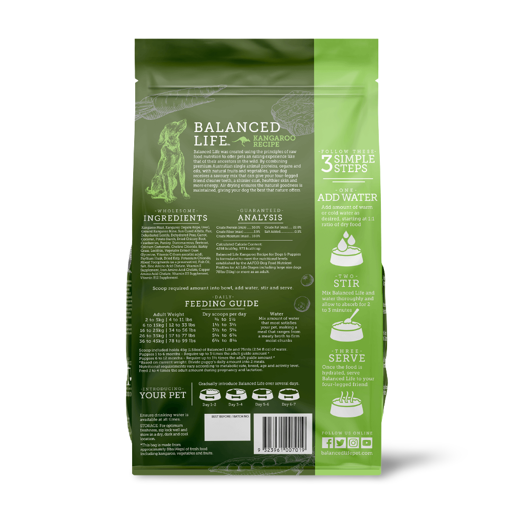 Buy Balanced Life Dry Dog Food Kangaroo Online Low Prices, Free Shipping