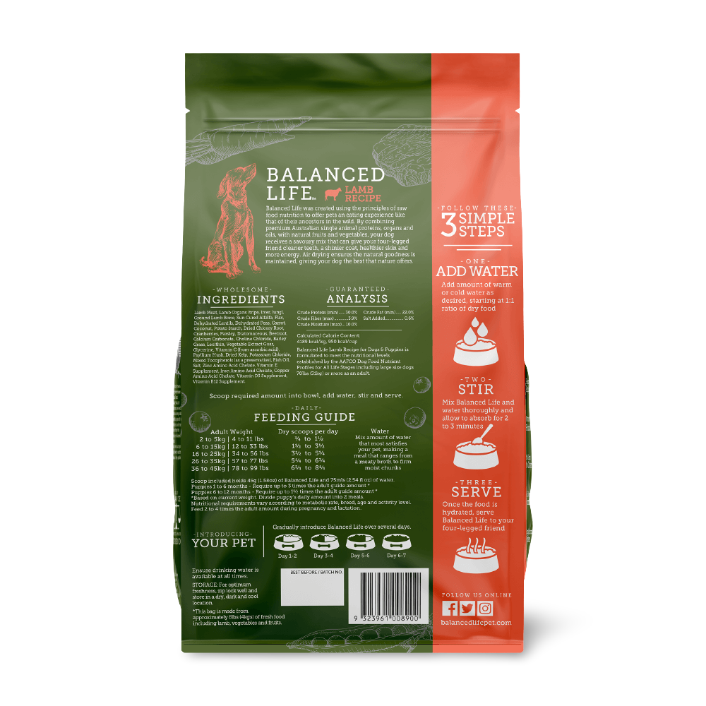 Buy Balanced Life Dry Dog Food Lamb Online Low Prices, Free Shipping
