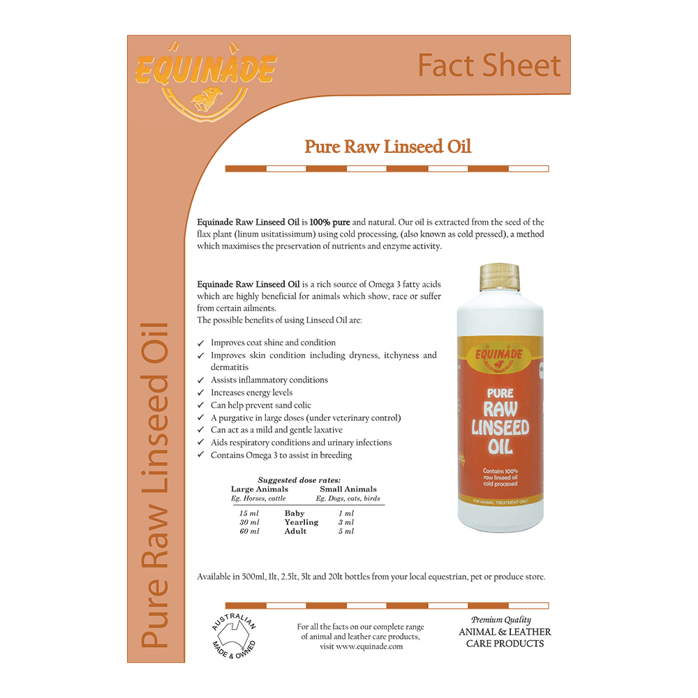 Buy Equinade Pure Raw Linseed Oil Online Better Prices At Pet Circle