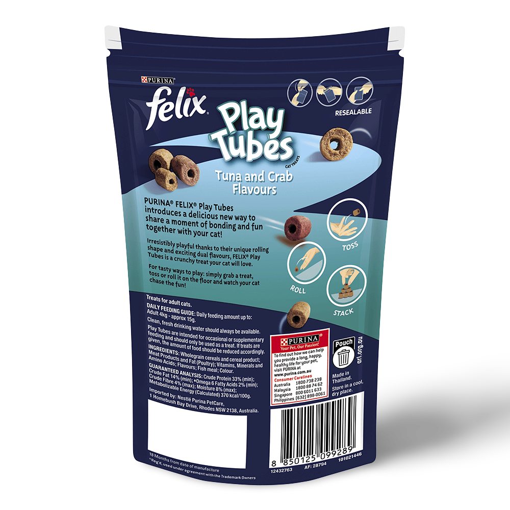 Buy Felix Cat Treats Play Tubes Tuna And Crab Online Low Prices, Free