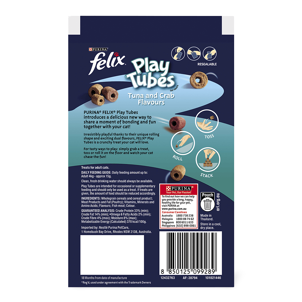 Buy Felix Cat Treats Play Tubes Tuna And Crab Online Low Prices, Free
