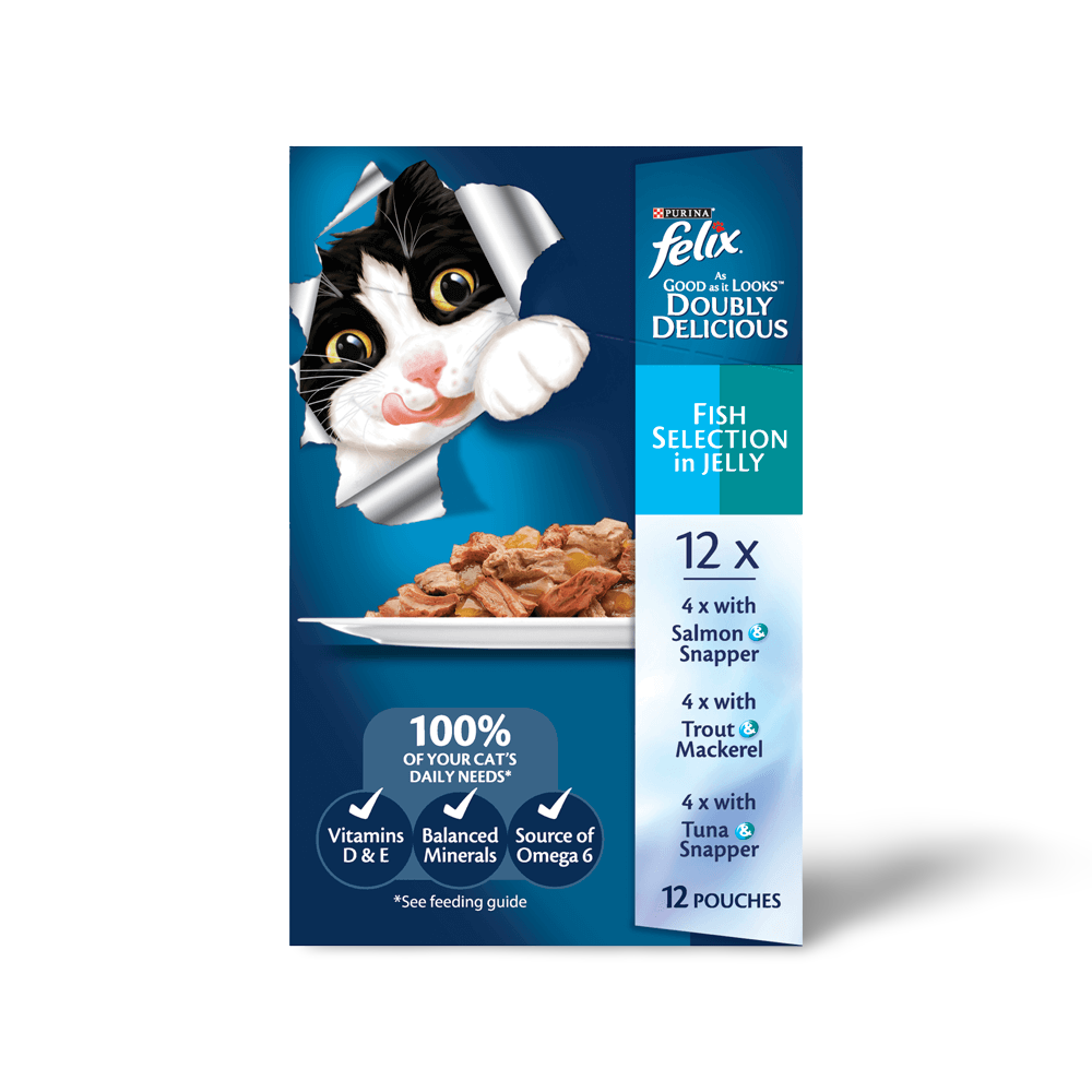 Buy Felix Wet Cat Food Adult Doubly Delicious Fish Selection Pouches