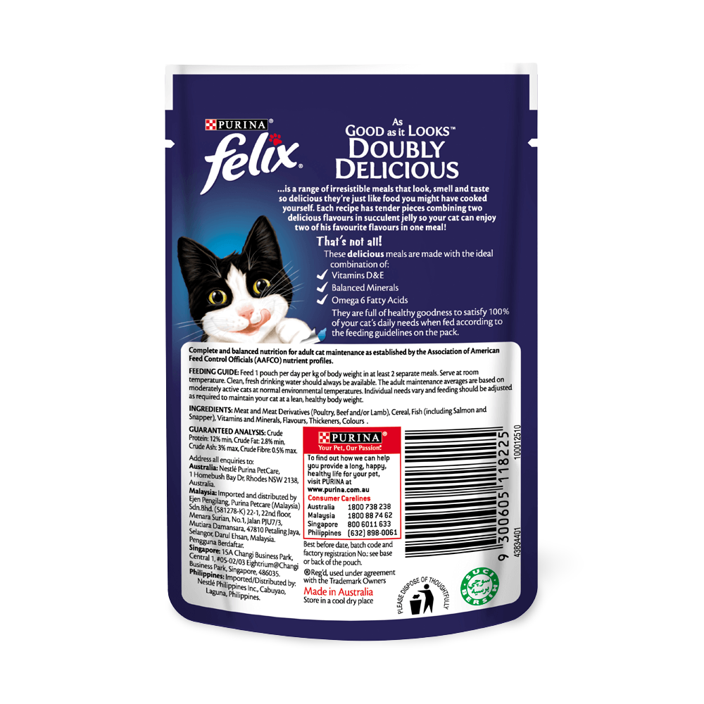 Buy Felix Wet Cat Food Adult Doubly Delicious Fish Selection Pouches