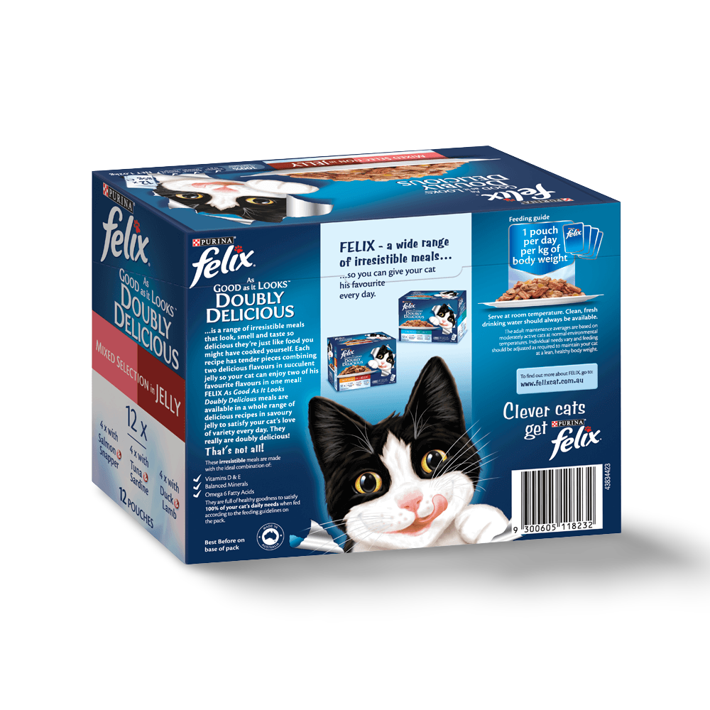 Buy Felix Wet Cat Food Adult Doubly Delicious Mixed Selection Pouches Online Better Prices At