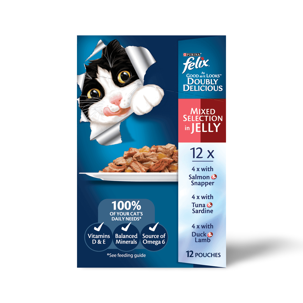 Buy Felix Wet Cat Food Adult Doubly Delicious Mixed Selection Pouches