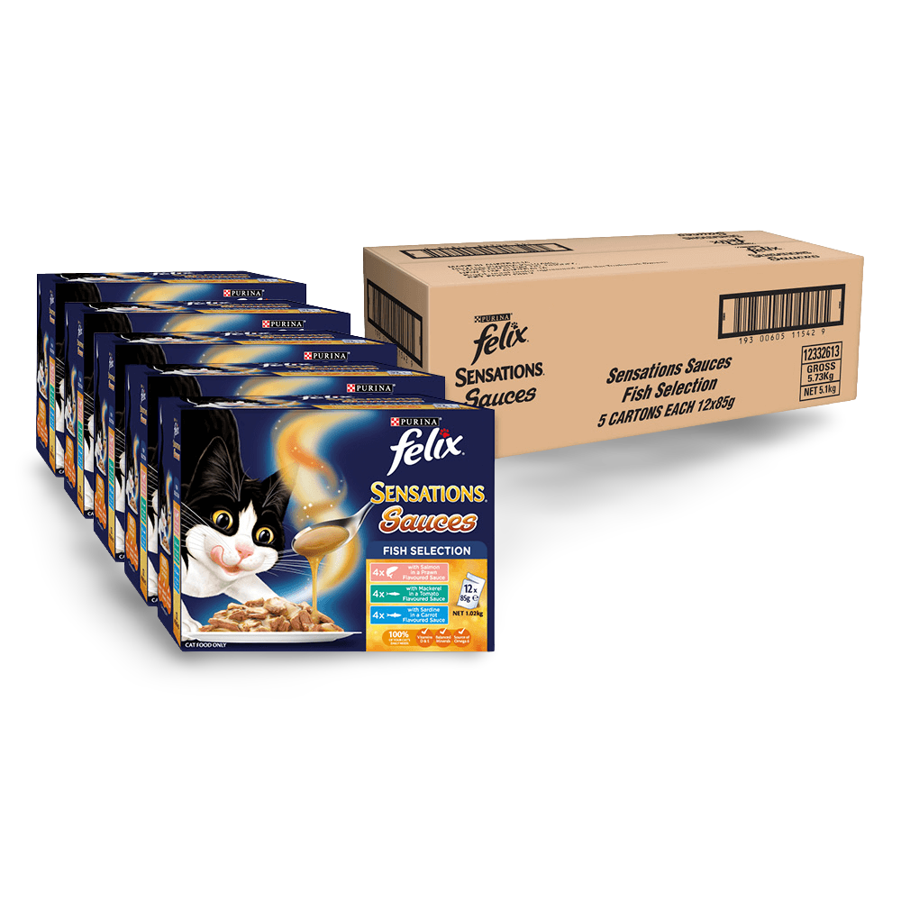 Buy Felix Wet Cat Food Adult Sensations Sauces Fish Selection Pouches