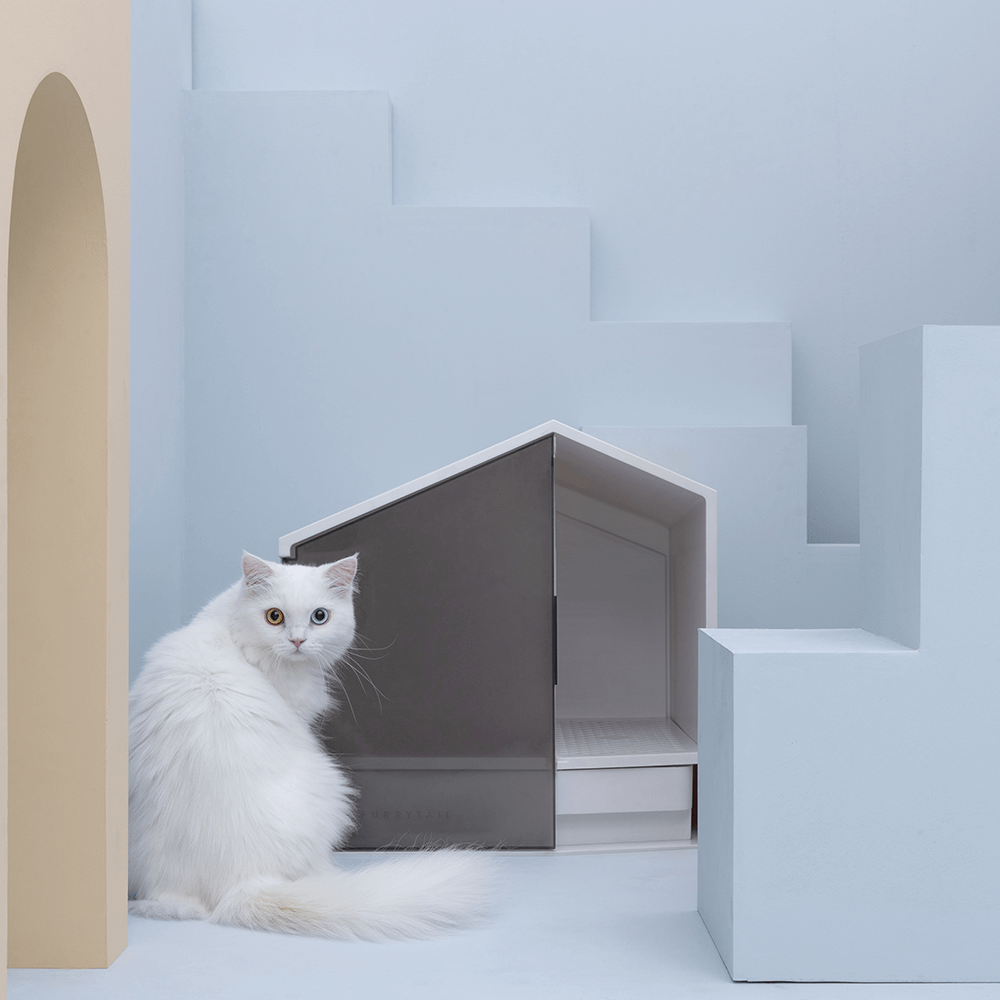 Buy Furrytail Semi Closed Glow House Cat Litter Box With Scoop Online