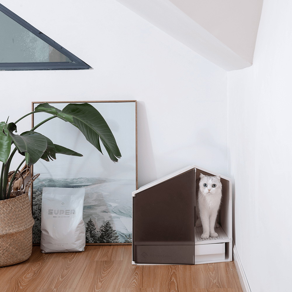 Buy Furrytail Semi Closed Glow House Cat Litter Box With Scoop Online