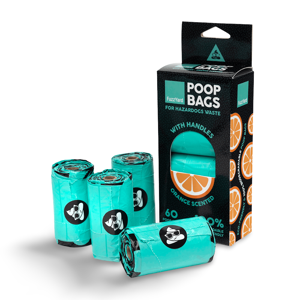 Buy Fuzzyard Poop Bags With Handles Orange Scented Online Better