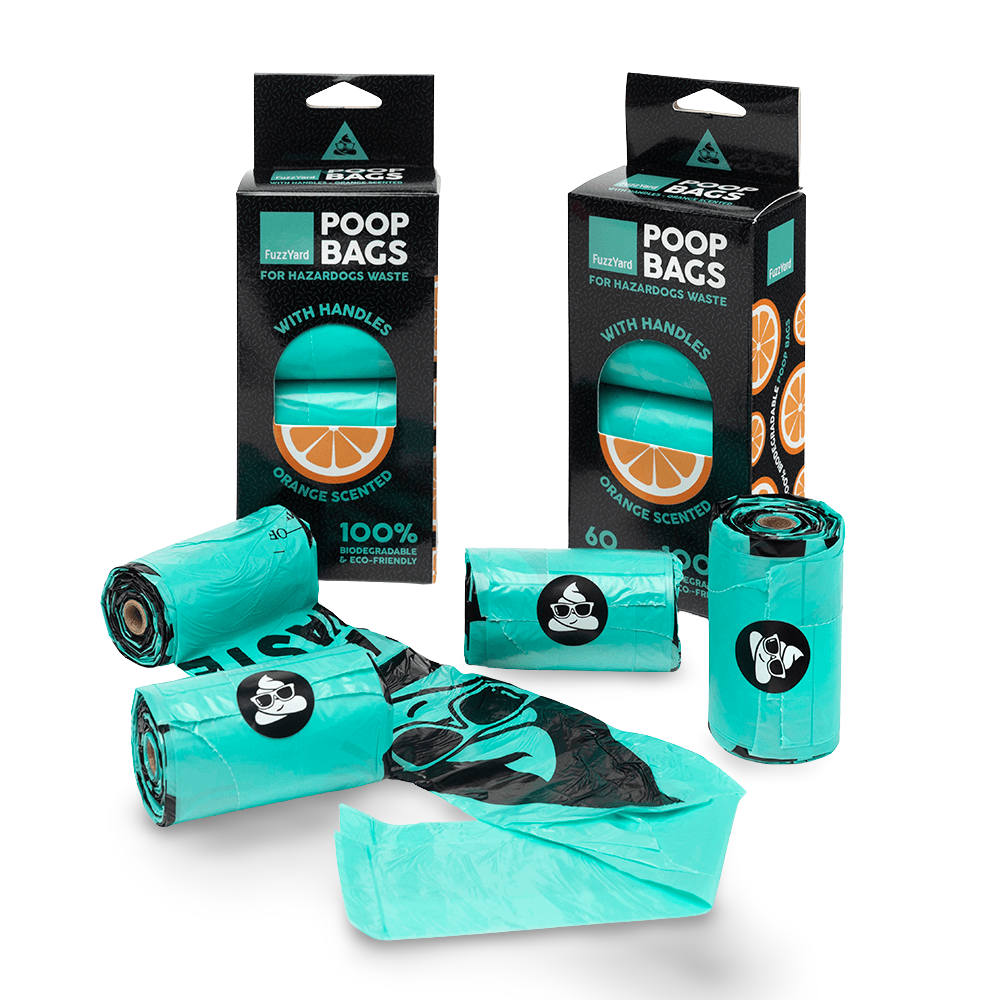 Buy Fuzzyard Poop Bags With Handles Orange Scented Online Better