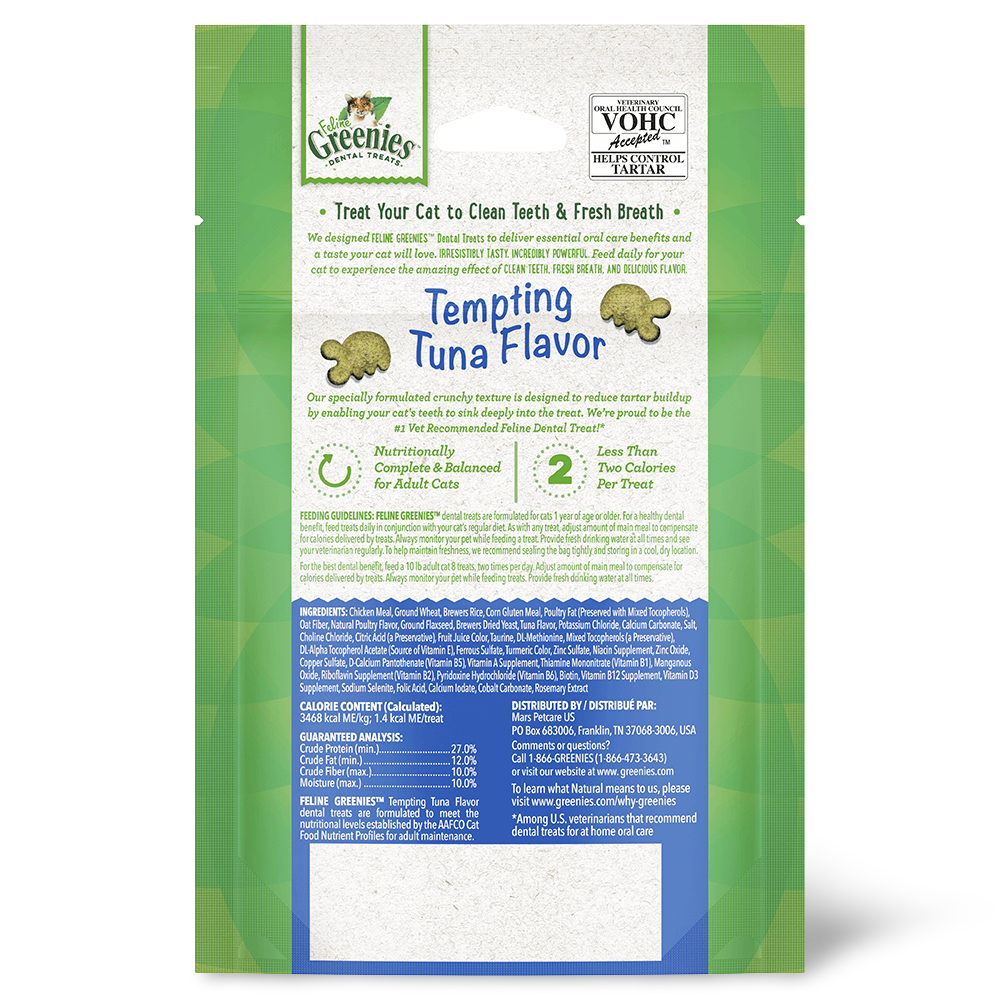 Buy Greenies Cat Treats Dental Tempting Tuna Flavour Online Better