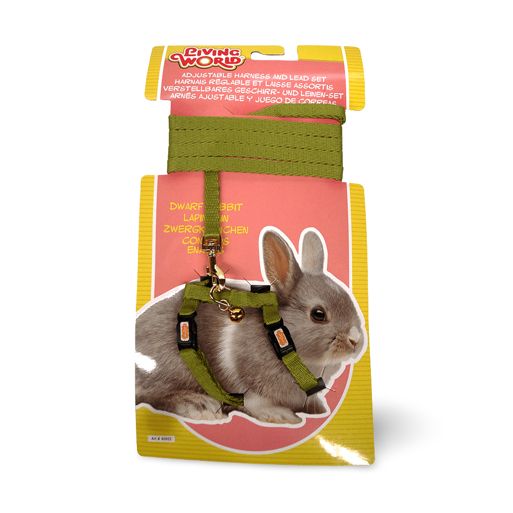 Buy Living World Dwarf Rabbit Harness Lead Set Green Online Better
