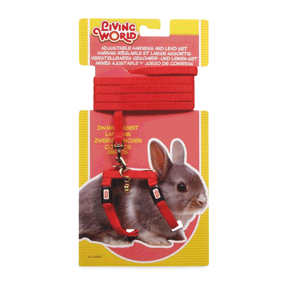 Buy Living World Dwarf Rabbit Harness Lead Set Red Online Better Prices At Pet Circle