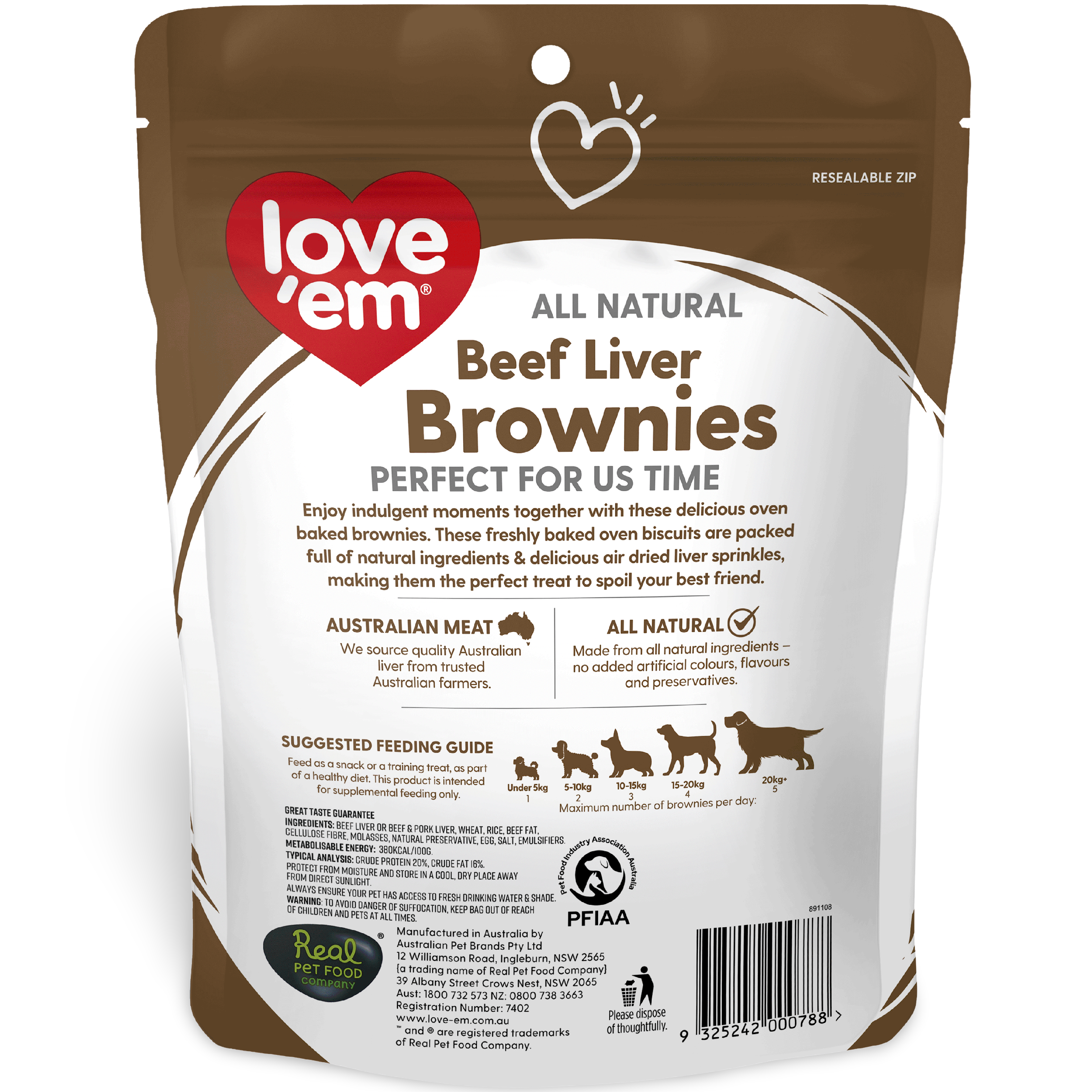 Buy Love Em Beef Liver Brownies Online Better Prices At Pet Circle