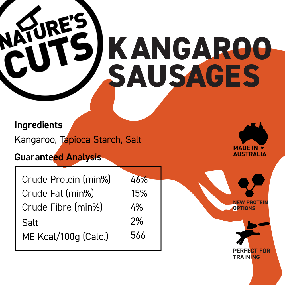 Buy Natures Cuts Kangaroo Sausages Online Better Prices At Pet Circle