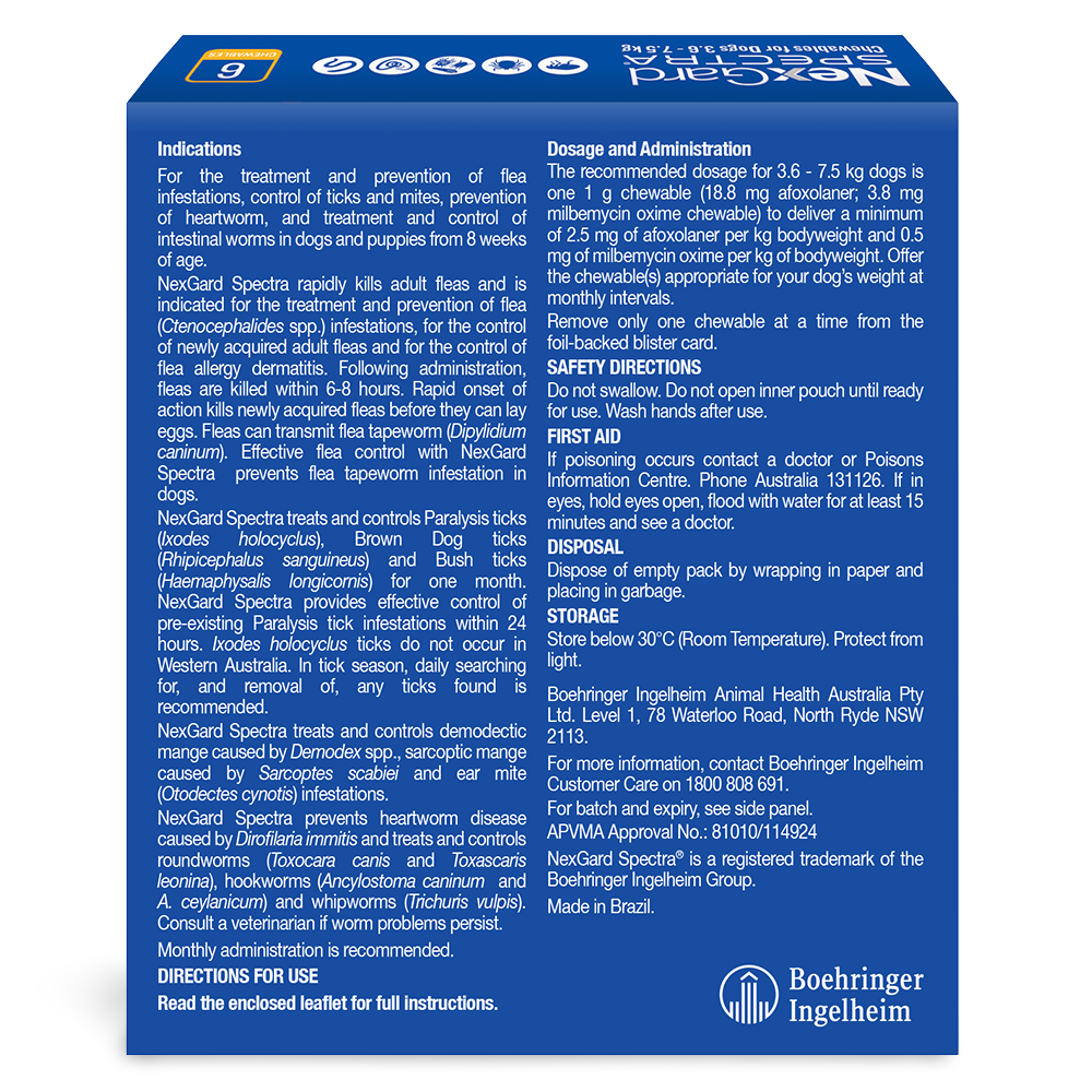 Buy Nexgard Spectra Small Dog Online Better Prices At Pet Circle