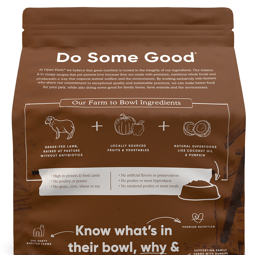 Buy Open Farm Pasture Raised Lamb Ancient Grain Dry Dog Food Online Better Prices At Pet Circle