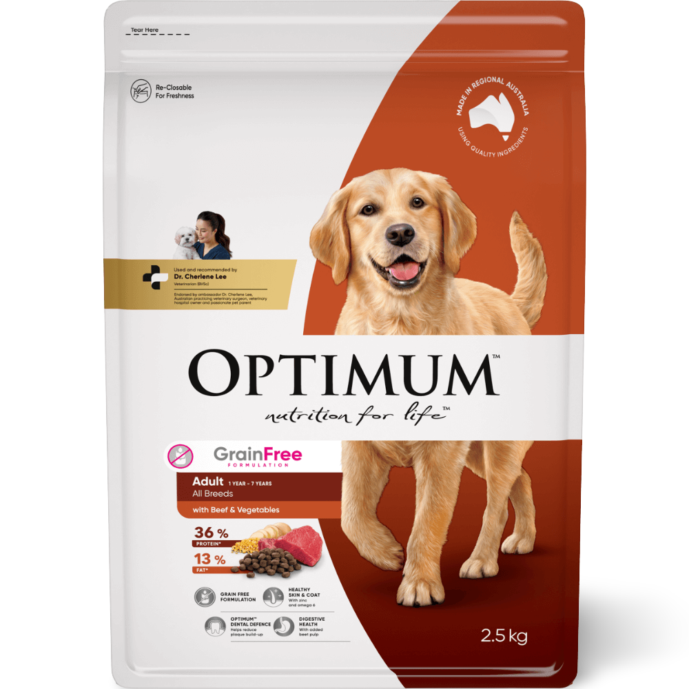 Buy Optimum Dry Dog Food Grain Free Beef Veges Online Low Prices