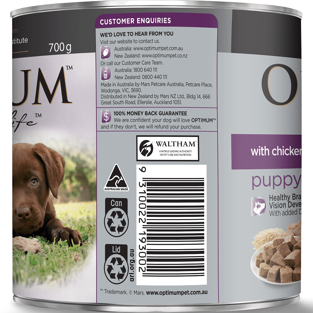 Buy Optimum Puppy Chicken And Rice Cans 