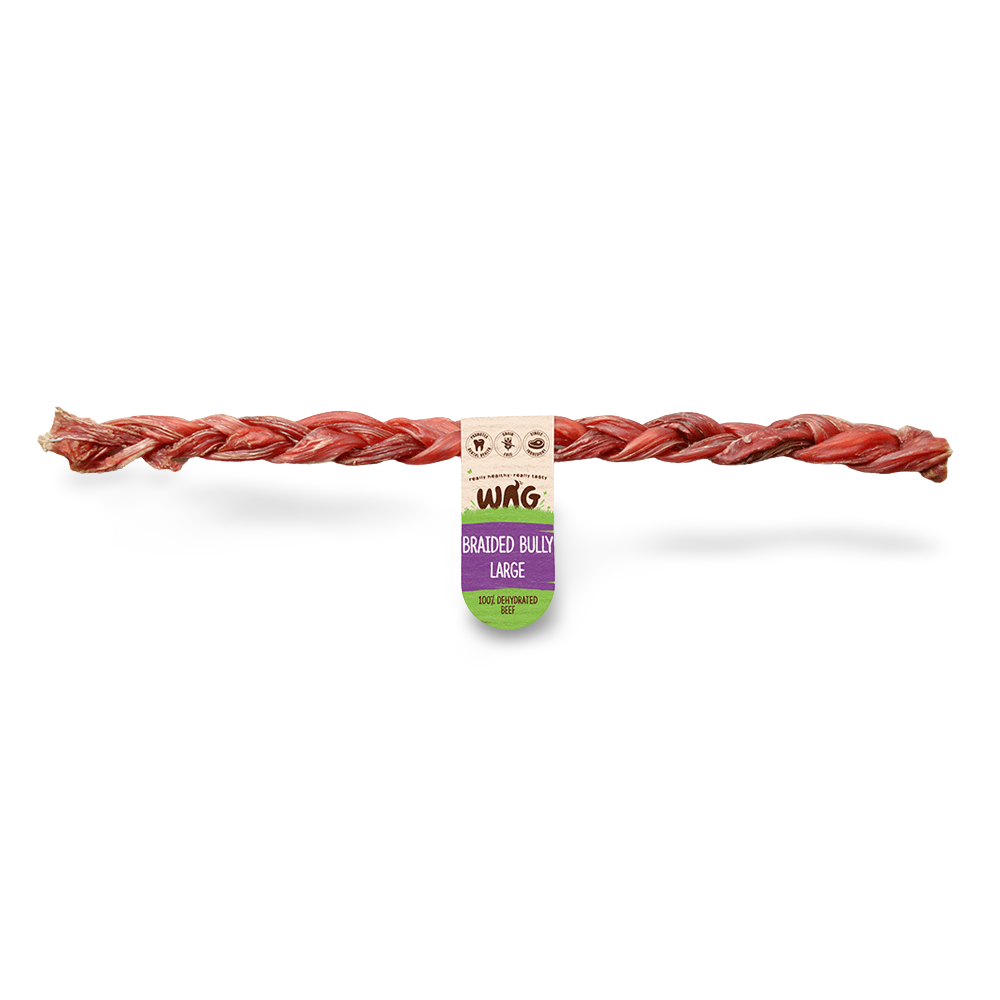 Buy Wag Dog Treats Bully Stick Braided Online Better Prices At Pet Circle