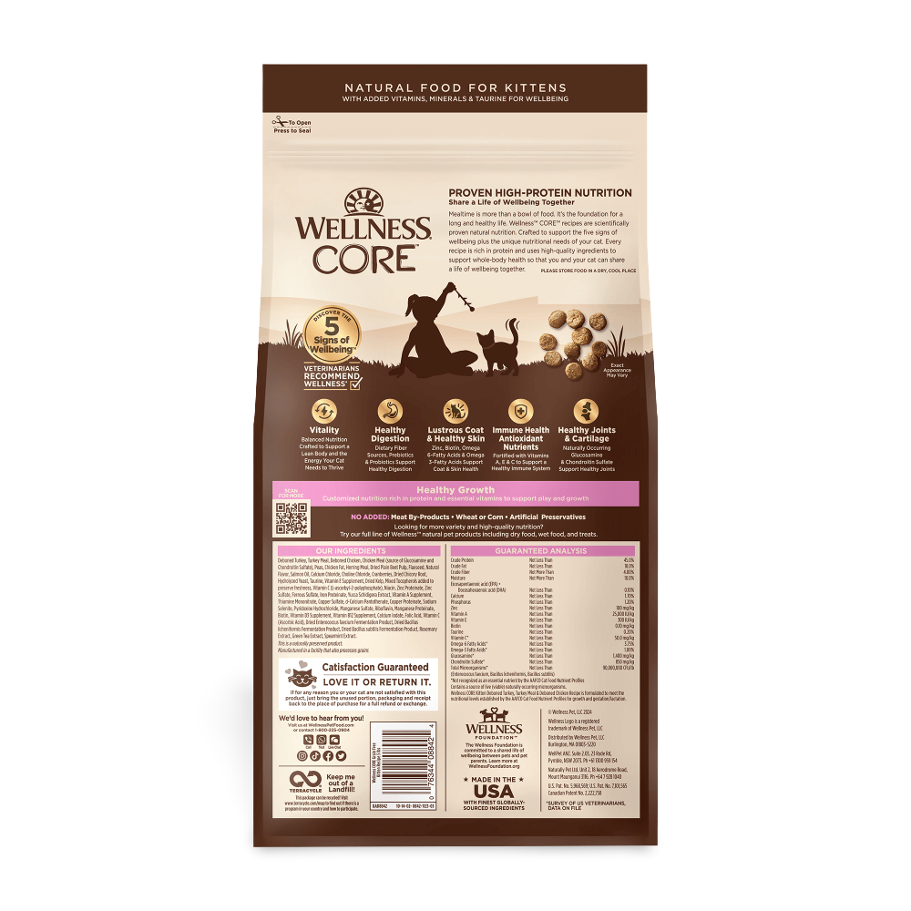 Buy Wellness Core Grain Free Kitten Dry Cat Food Online Better Prices At Pet Circle