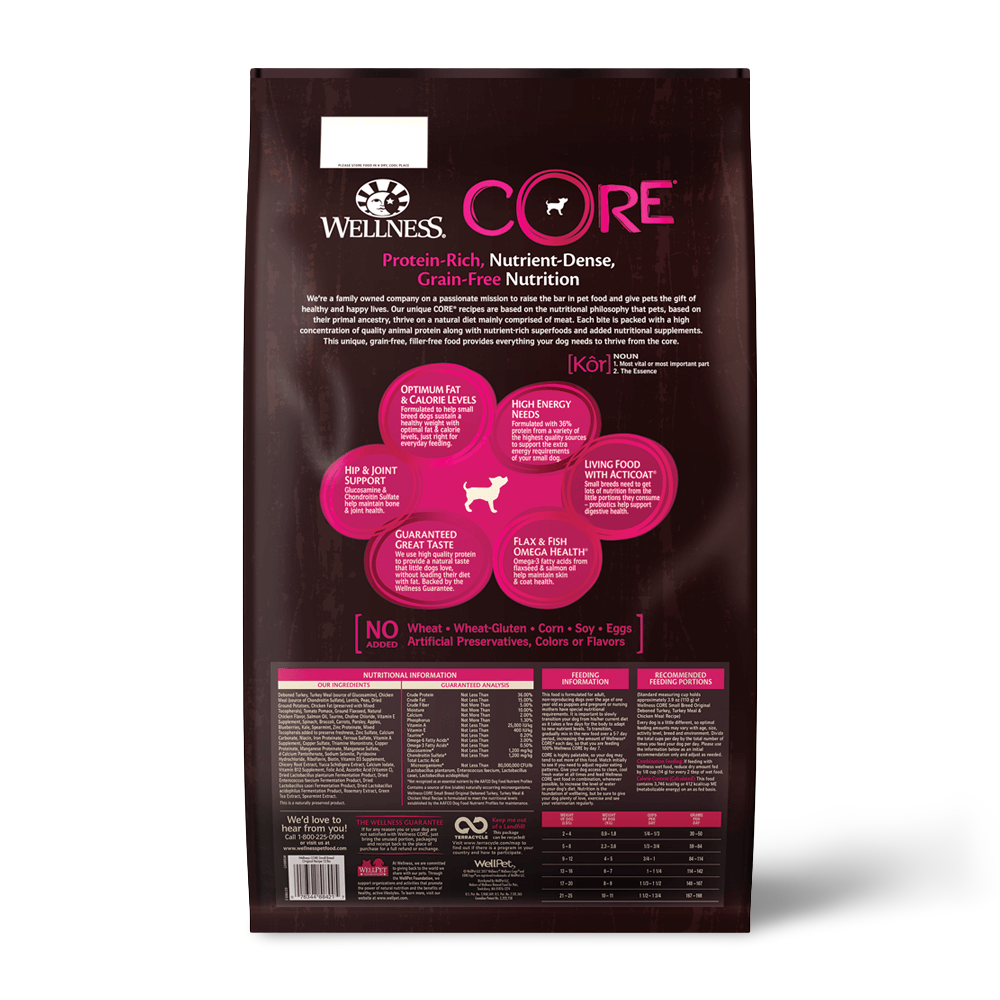 Buy Wellness Core Grain Free Small Breed Original Dry Dog Food Online