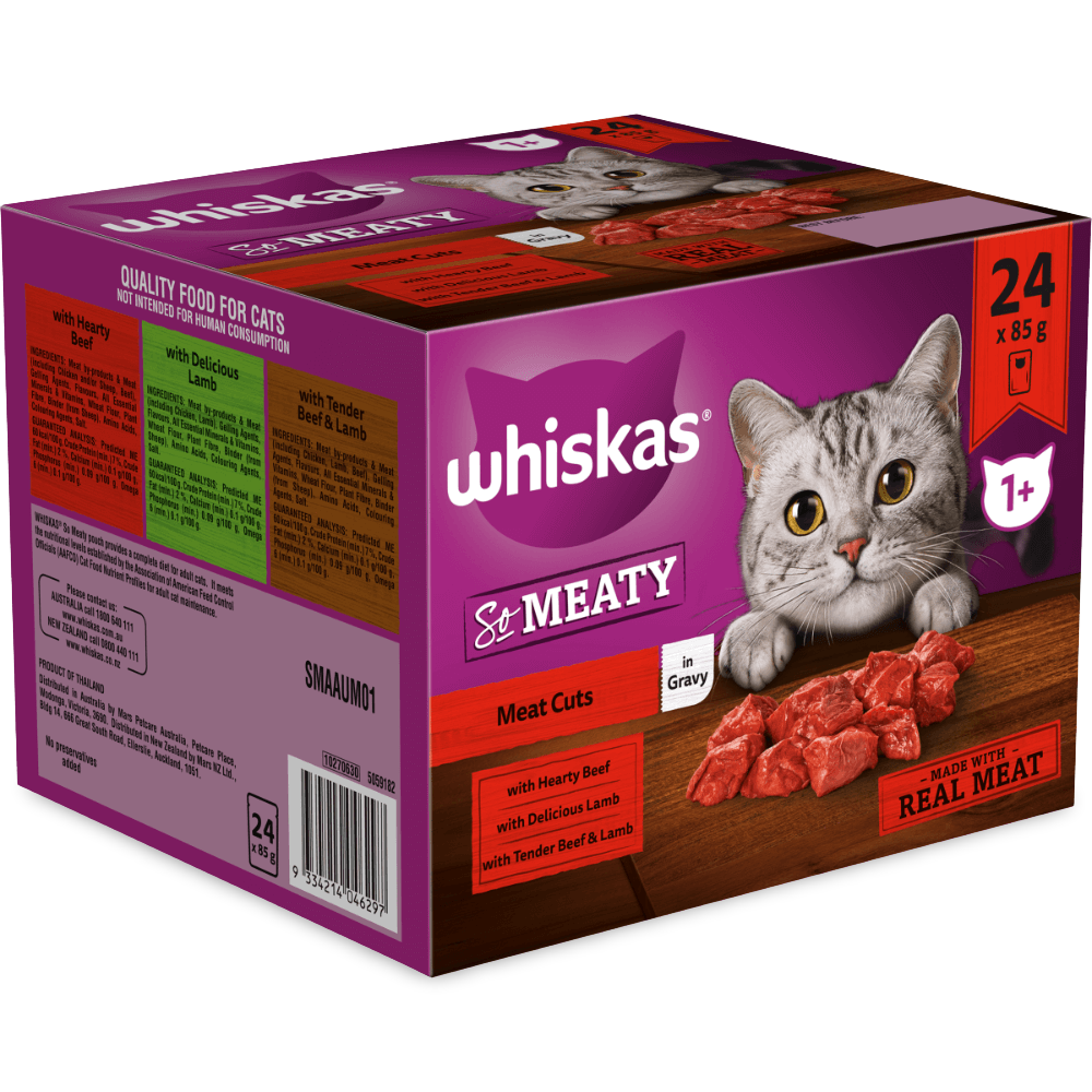 Buy Whiskas Wet Cat Food Adult So Meaty Meat Cuts Gravy Online Low Prices, Free Shipping