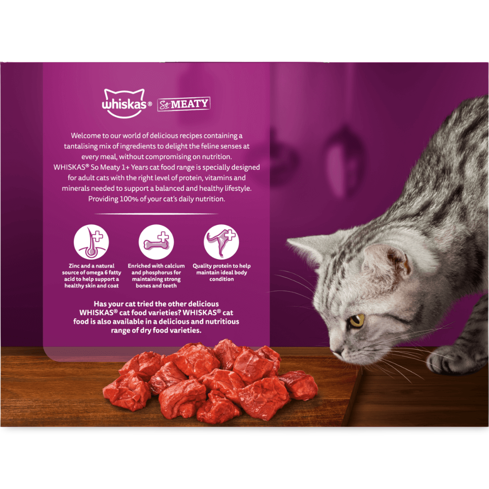 Buy Whiskas Wet Cat Food Adult So Meaty Meat Cuts Gravy Online Low